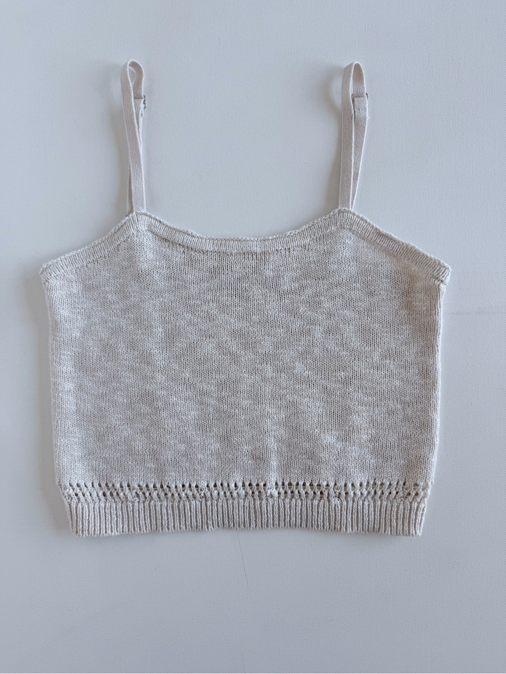 Arizona Jean Co Cream Cotton Knit Cropped Cami Tank Top XS
